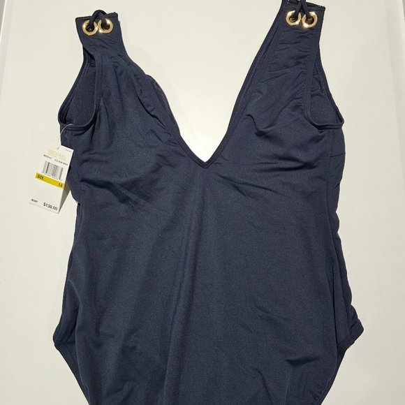 Michael Michael Kors Grommet V-Neck One-Piece Swimsuit Size 14 - Picture 10 of 14